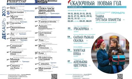 Репертуар театра Луначарского на декабрь 2023